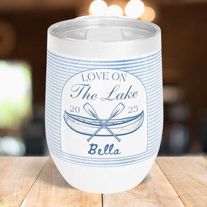 Love on the Lake Bachelorette Decorations,Lake Bachelorette cooler tumblers,Custom Bachelorette wine tumblers, Love on the Lake Party Favors