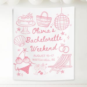 last toast on the coast Bachelorette tapestry beach Bach Party Decor coastal wedding bachelorette Weekend Banner seashells and wedding bells