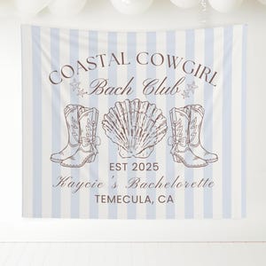 Bachelorette Party Decor, Personalized Coast Cowgirl Bachelorette Party Banner, Bachelorette Tapestry, Bachelorette Weekend Events Backdrop