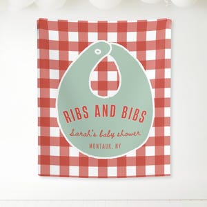 baby q shower backdrop, ribs and bibs baby shower decorations, baby Q gender reveal, BBQ baby shower signage,baby q baby girl shower sign,