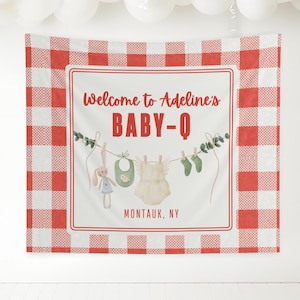 baby q shower backdrop, ribs and bibs baby shower decorations, baby Q gender reveal, BBQ baby shower signage,baby q baby girl shower sign,