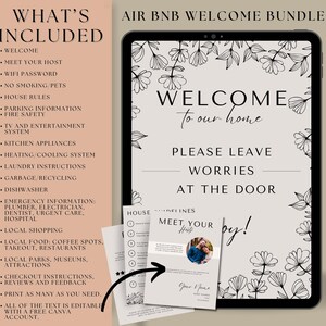 Folleto de bienvenida de Airbnb imprimible / Casa de playa / Guía de bienvenida de Airbnb imprimible / Libro de bienvenida de alquiler vacacional / Libro de visitas de Airbnb