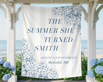 The Summer She Turned Married Sign, The Summer I Turned Married bach banner beach, Cape Cod Bachelorette decor, Coastal Bach Decor hamptons