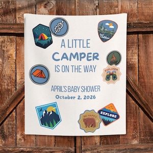 little camper baby shower decorations smores baby shower national park baby backdrop camping theme gender reveal bear baby shower banner