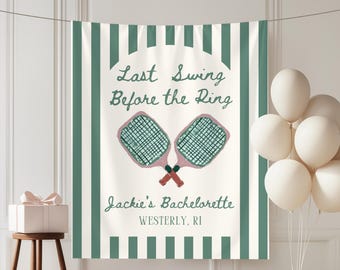 pickleball bachelorette banner,last swing before the ring party decor, PIckleball girls trip, pickleball bridal party custom party sign