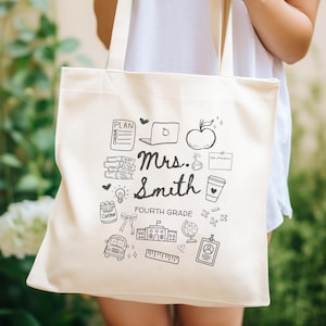 Personalisierte Lehrer Tragetasche, Lehrer Tragetasche, Geschenk für Lehrer, Geschenk für Lehrer, Zurück zu Schultaschen, Schulgeschenktaschen, Geschenk für Lehrer