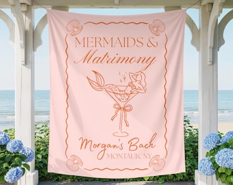 Last Splash Bachelorette Party Banner Mermaid Bachelorette sign fabric sign Coastal bachelorette Party Decor beach bachelorette custom