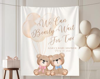 Striscione Baby Shower Orsacchiotto | Ghirlanda Neutra Con Fiocchi, Lunga 284 Cm Per Rivelazione Di Genere