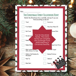 christmas movie trivia xmas Movie Night scavenger hunt Family Movie Night Christmas Movie Night Party games for families advent countdown
