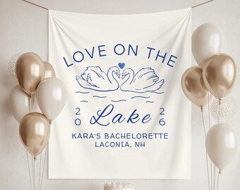 Love on the lake Bachelorette Tapestry: camp bach Banner