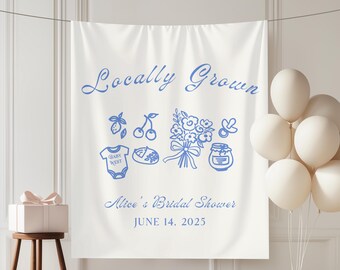 Farmers Market Baby Shower Banner: Locally Grown Vegetable Theme