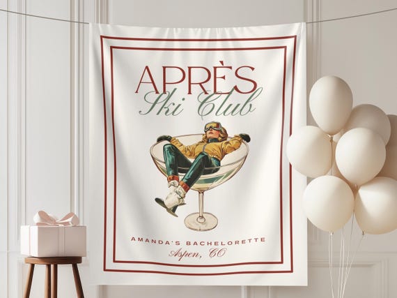Après Ski Bachelorette Banner Apres Ski Banner aspen last toast slopes Banner Winter Bachelorette Photo Backdrop snow in love Bach Decor