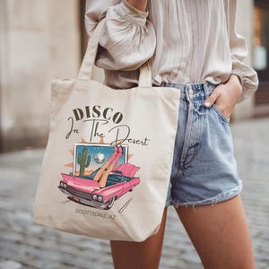 custom scottsdale bachelorette tote bag disco in desert Western Bachelorette Bridesmaid Gift Bag,Cowgirl Bride Bachelorette Party Gifts Tote