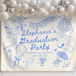 nurse graduate backdrop, personalized RN grad banner,nursing school grad sign,custom 2026 grad party decoration, custom RN graduation banner
