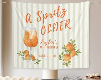 A Spritz Older Birthday Banner: Italian Summer Amalfi Coast Party Decor