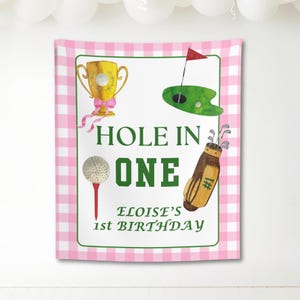 Hole in One Birthday Decorations,Hole In One Birthday Banner, Golf 1st Birthday Backdrop, Mastered First Birthday Banner, Golf 1st Bday Sign