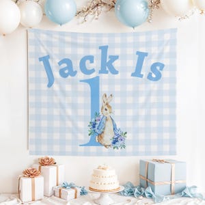 Some Bunny is One Backdrop,Custom Bunny First Birthday Decor, Bunny is 1 Birthday Decor,peter rabbit 1st Birthday Banner,Spring bday Decor