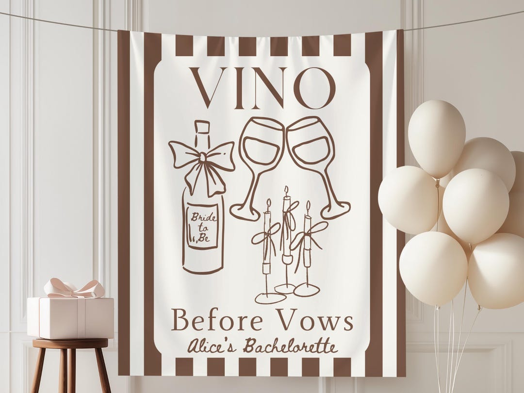 Vino Before Vows Bachelorette Tapestry: Wine Themed Party Decor - Etsy