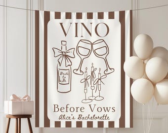 Vino vor Gelübde Bachelorette Wandteppich: Wein Motto Party Dekor