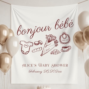 Parisian Baby Shower Banner: bonjour bebe french cafe theme Le Petit Bebe
