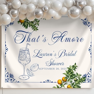 thats amore bridal shower lemon banner, Italian Wedding Decor, italian themed Bridal Shower Decor, Engagement party Amore Backdrop image 6