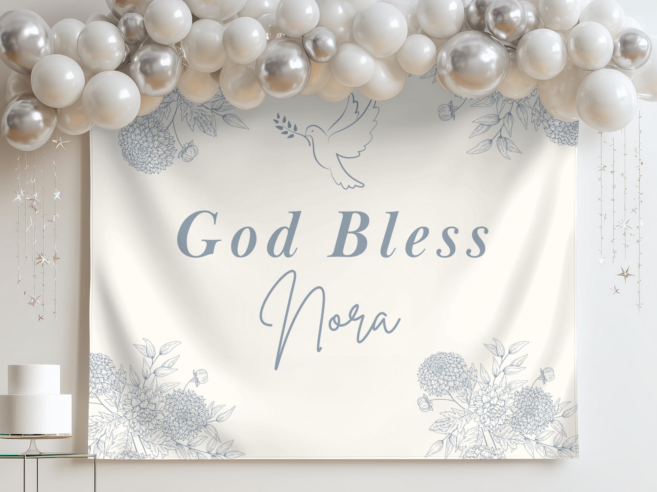 Baptism Decorations Christening Sign Baptism Photo Backdrop Girl Boy ...