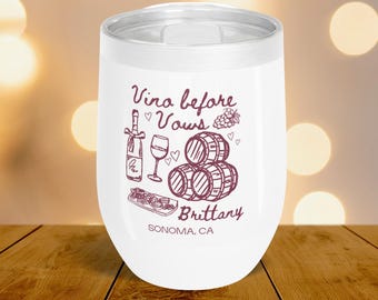 Gobelets Vino Before Vows Cadeaux pour la douche nuptiale pour les invités : Coupes à vin pour EVJF