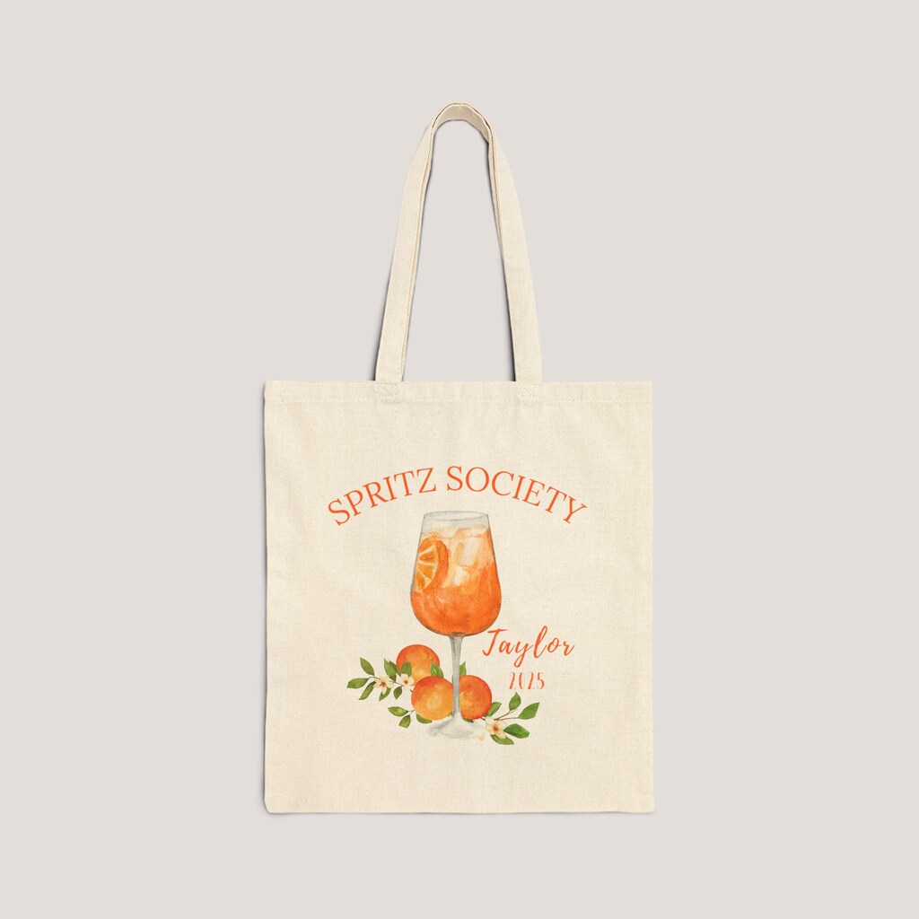 Tote Bag Aperol Spritz AKTAP, Borsa A Tracolla In Cotone E Lino, Regalo Divertente Per Amiche, 40x38cm