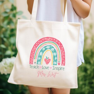 Personalized Teacher Tote Bag, Teacher Tote Bag, Teacher Appreciation Gift, Back to School Totes, School Gift Totes, Gift for Teachers