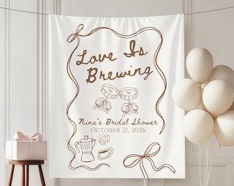 Love is Brewing Bridal Shower Banner: Espresso Martini Decor