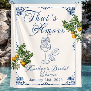 thats amore bridal shower lemon banner, Italian Wedding Decor, italian themed Bridal Shower Decor, Engagement party Amore Backdrop image 4