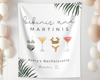 Bikinis and Martinis Bachelorette, Bikinis and Martinis Banner, Custom Bachelorette Photo Backdrop, Martinis and Bikinis Bachelorette Sign