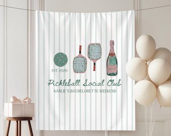 Pickleball Bachelorette Banner: Last Swing Before The Ring Party Decor