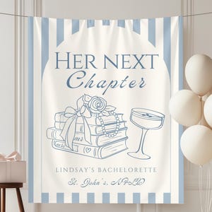 next chapter backdrop, A New Chapter Begins bach, Bookish Bridal Shower Fabric Banner, Book Lover Bachelorette Party, Bookish Bach Decor