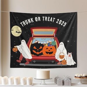 Trunk or Treat Car Decorations,Trunk or Treat Kit,Trunk or Treat Decoration, Halloween Vehicle Decor,Spooky Halloween tailgaiting Car Decor