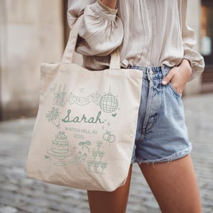 Custom Beach Bachelorette Tote Bag, Beach Bride Gift, Bride Beach Bag, Bridesmaid Beach Tote Bag, Bach Club Bachelorette Party Favor Bag