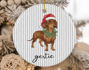 Custom dachschund Ornament dachshund 1st christmas Gift weiner dog holiday keepsake Personalized Dog remembrance gift dachshund Lover gift