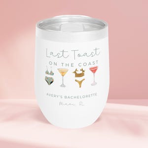 Letzter Toast auf Küstentassen, Bikinis und Martinis-Becher, Palm Springs-Becher, Miami-Bach-Becher, Bach-Becher Mexiko, Junggesellen-Cup