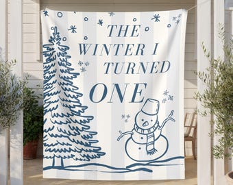 Tło Winter ONEderland, Dekoracja urodzinowa Winter ONEderland, Dekoracja urodzinowa Winter Wonderland, Spersonalizowany baner urodzinowy na pierwsze urodziny