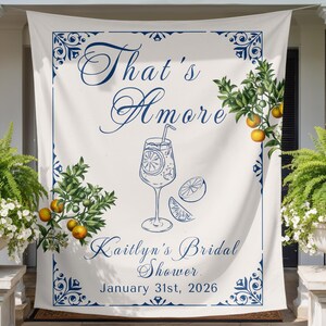thats amore bridal shower lemon banner, Italian Wedding Decor, italian themed Bridal Shower Decor, Engagement party Amore Backdrop image 3