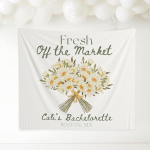 Fresh Off the Market Bridal Shower Backdrop: Farmer&#39;s Market Fabric Banner