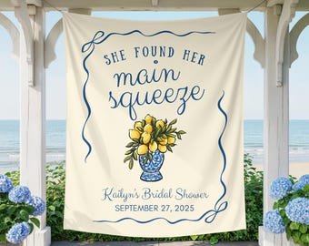 Lemon Bridal Shower Backdrop: She Found Her Main Squeeze Banner