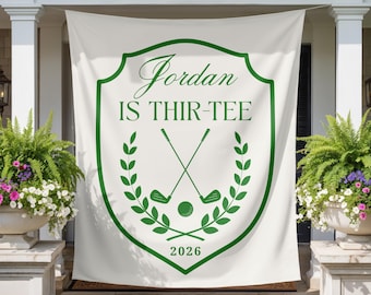 Fore-TEE and Still on Par Birthday Banner, 40th Golf Birthday Decorations, 40th Golf Party Backdrop, Lets Par Tee Birthday Sign