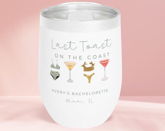 Miami Bachelorette Tumbler: Last Toast on Coast Stainless Steel Cup