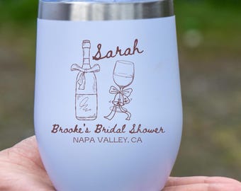 Gobelets à vin personnalisés : Vino Before Vows Cadeaux de mariage