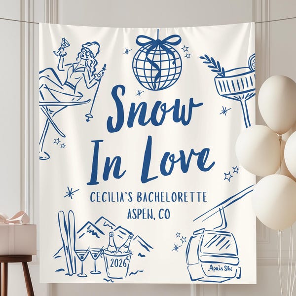 Sneeuw verliefd vrijgezellenfeest Banner Sneeuw verliefd vrijgezellenbord Sneeuw verliefd achtergrond Berg vrijgezellenfeest Banner Winter vrijgezellenfeest Decor