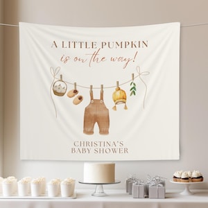 A little pumpkin is on the way banner, Pumpkin rustic Baby Shower welcome sign, fall baby shower gender reveal, autumn baby shower backdrop