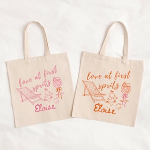 Aperol Spritz Tote Bags - Aperol Cocktail Gift Bags - spritz gift basket Bachelorette - Wedding Welcome -Love at First Spritz Bridal Shower