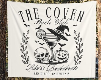 Vintage Witch Tapestry: Spooky Bachelorette Party Decor - The Coven