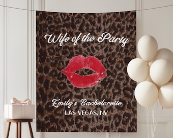 Mob Wife Bachelorette Party Backdrop: Vegas Theme Decor kiss the kiss goodbye